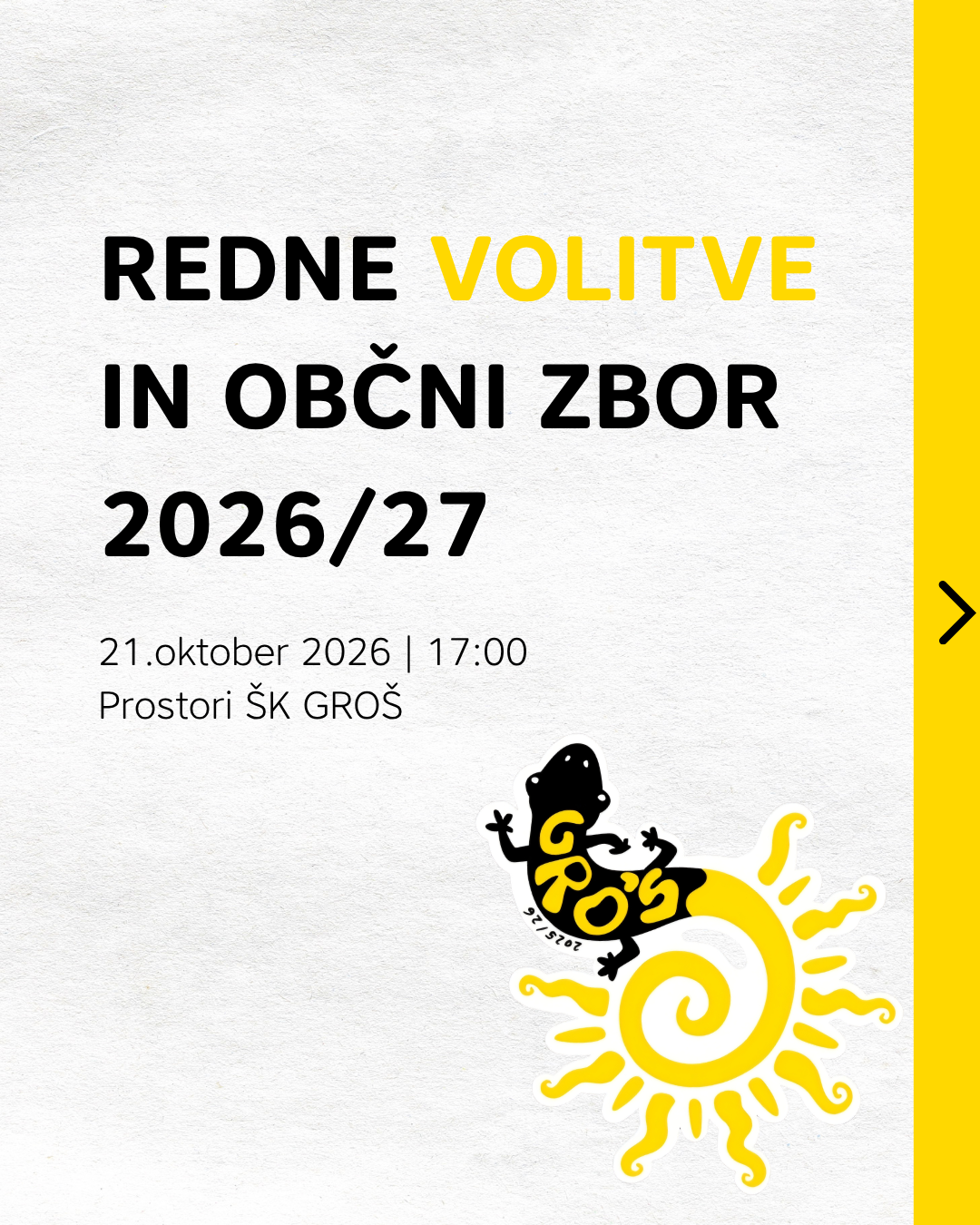 Redne volitve in redni občni zbor Študentskega kluba GROŠ